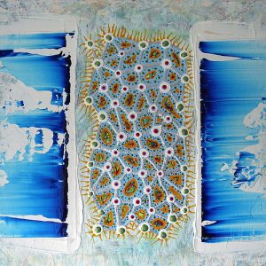 Wave painting blue multi cell